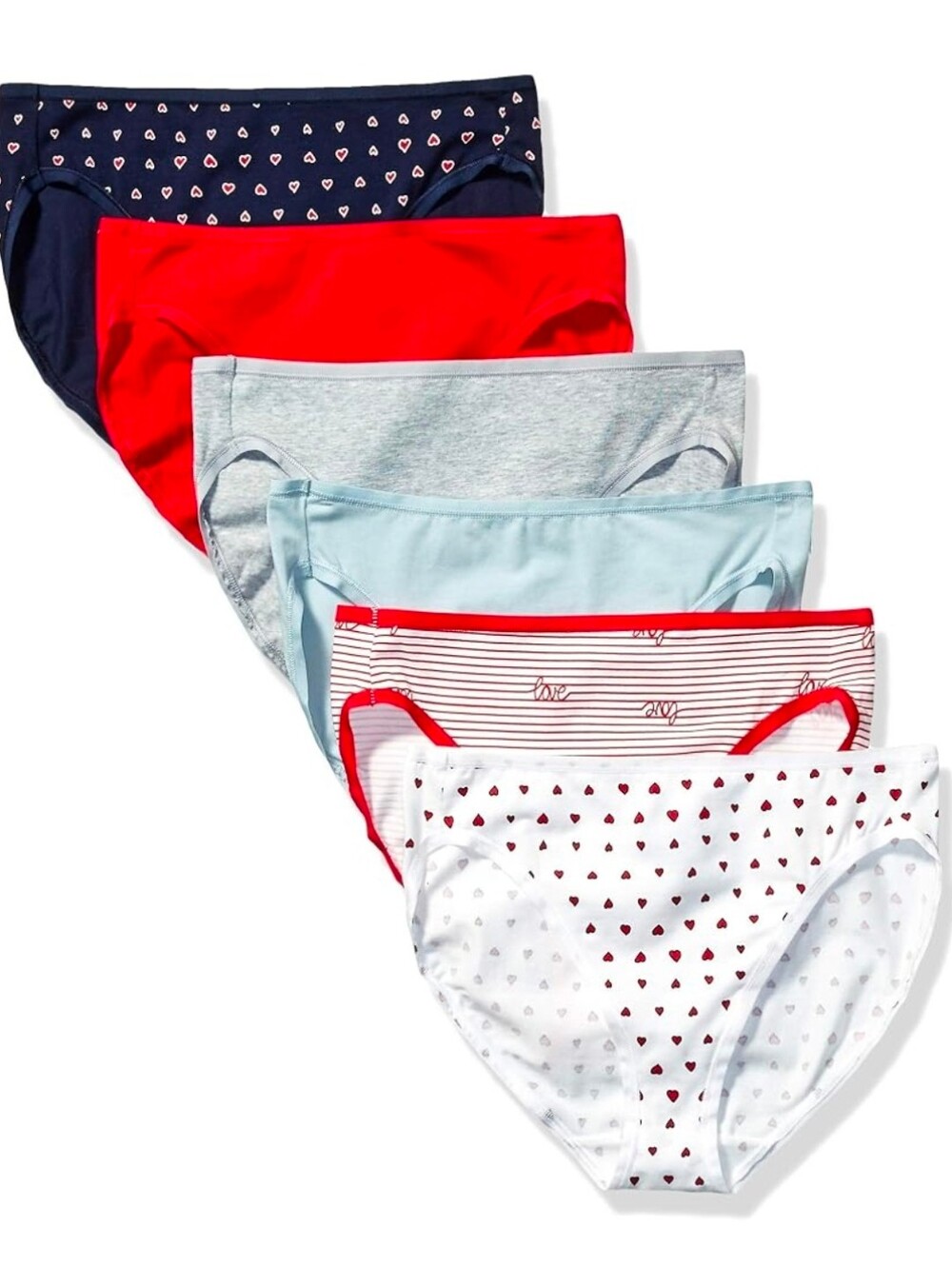 Amazon Essentials Bikini Briefs Valentines 6-Pack (XS)